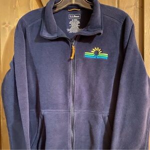 L.L. Bean Womens M Blue Fleece Zip Up Jacket Lightweight  Size M